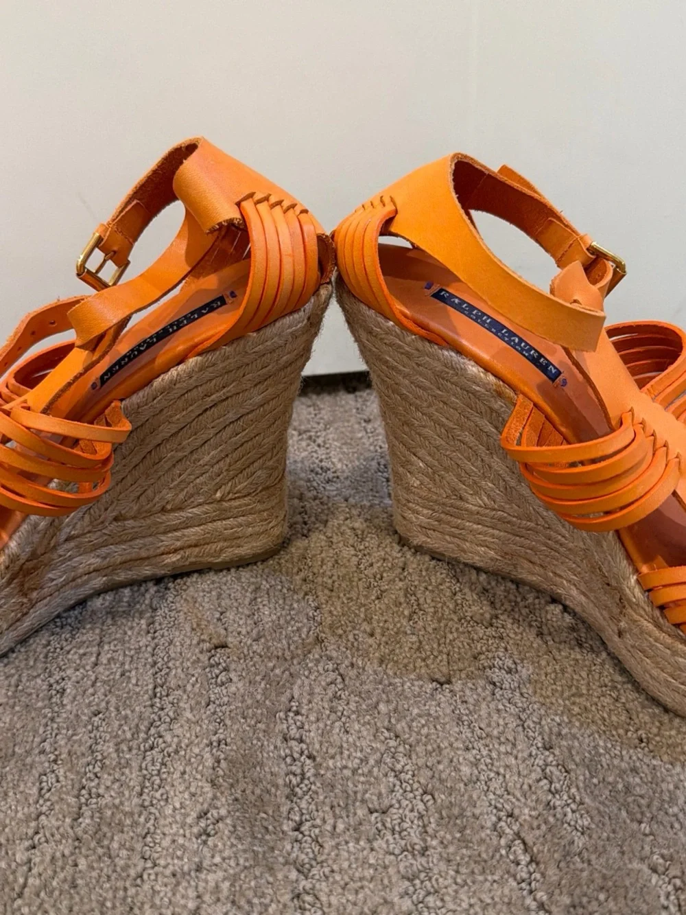 Orange Women's Woven Platform Sandals - Unbranded
